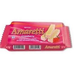 Amaretti γκοφρετάκια με γεύση φράουλα 90γρ