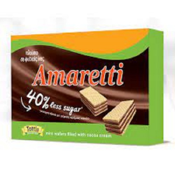 Amaretti γκοφρέτα με κρέμα κακάο λιγότερη ζάχαρη 68γρ.