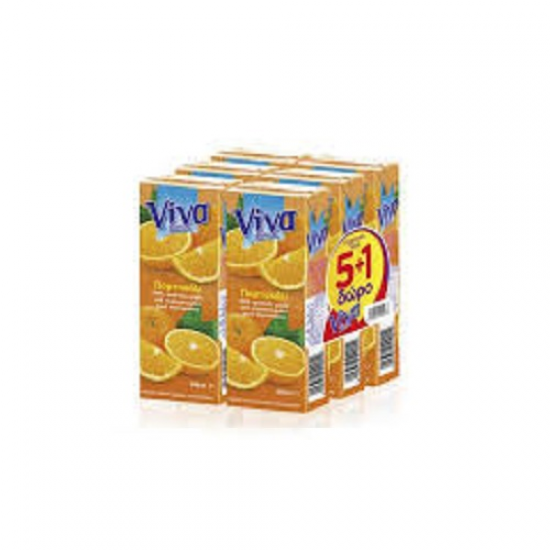 Viva Fresh φυσικός χυμός πορτοκάλι (5+1) 250ml