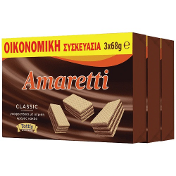 Amaretti γκοφρέτα με κρέμα κακάο 3* 68γρ.