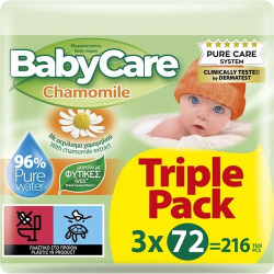 Μωρομάντηλα BabyCare Chamomile Refill 3x72τεμ