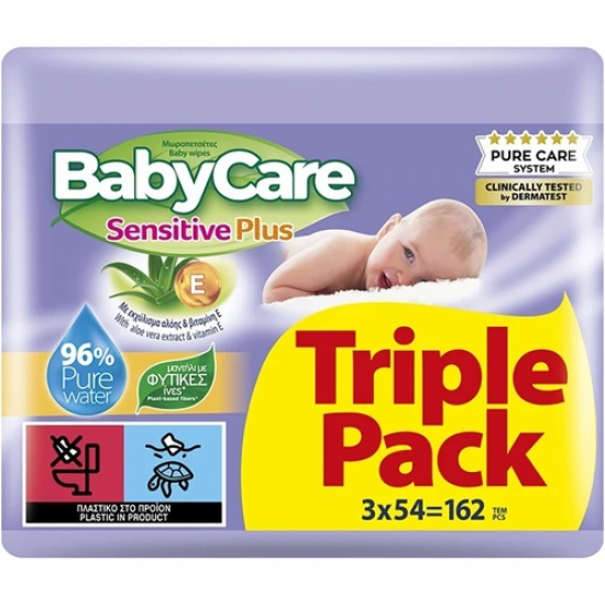 Μωρομάντηλα BabyCare Sensitive Plus Triple Pack 3*54Τ Μωρομάντηλα BabyCare Sensitive Plus Triple Pack 3*54Τ