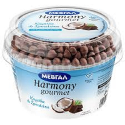 Μεβγάλ γιαούρτι harmony Gourmet Καρύδα και Νιφάδες Σοκολάτες 160γρ.