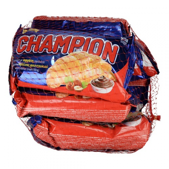 Champion Croissant με γέμιση κρέμα πραλίνα δίχτυ (5+1)70γρ. Champion Croissant με γέμιση κρέμα πραλίνα δίχτυ (5+1)70γρ.