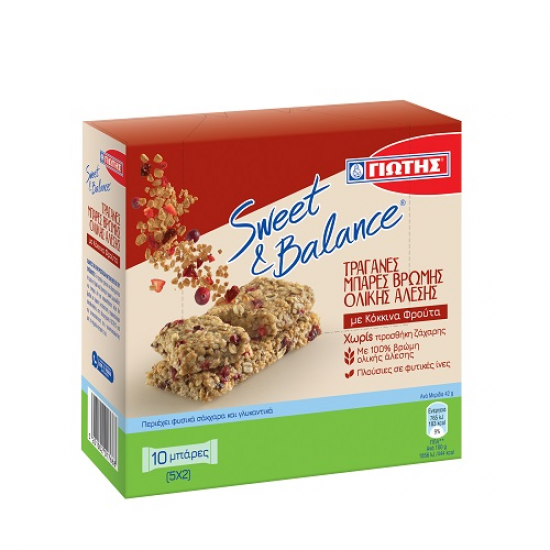 ΓΙΩΤΗΣ Sweet & Balance Μπάρες Δημητριακών βρώμης με κόκκινα φρούτα 5x42γρ