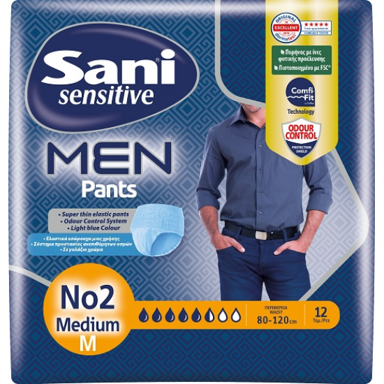 Pants Ακράτειας Sani Men Ν2 Sensitive Medium 12T Pants Ακράτειας Sani Men Ν2 Sensitive Medium 12T