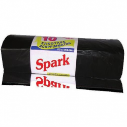 Σακούλες απορριμάτων Spark με κορδόνι μαύρη 52*75 10τεμ