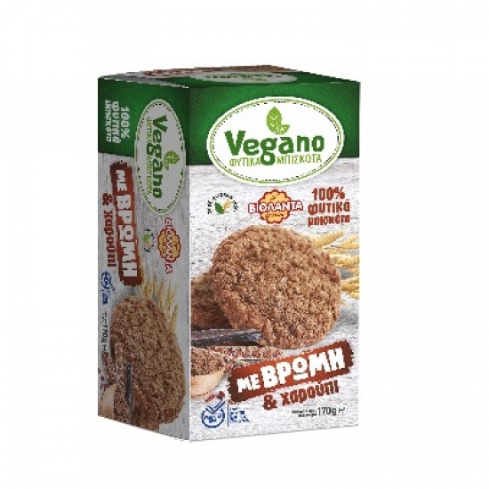 Βιολάντα Μπισκότα Vegano με βρώμη & χαρούπι 170γρ.