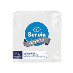 Servin quality χαρτοπετσέτες πολυτελείας 2φυλλο 33cmx33cm 100τεμ. 338γρ
