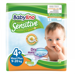 Πάνες Babylino Sensitive No4+ 10-15KG / 19T Maxi Plus