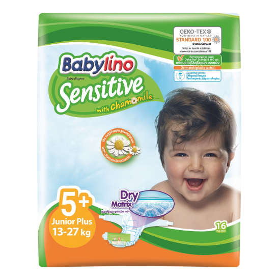 Πάνες Babylino Sensitive No5+ 12-17KG / 16T Junior Plus
