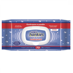 Υγρά μαντήλια Wet Hankies Antibacterial THICK 72τεμ